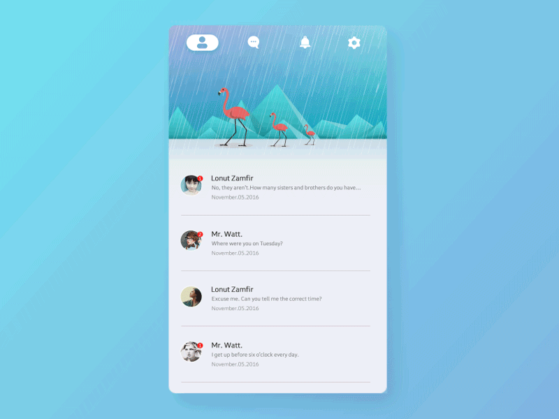 Chat page creation debut dribbble flat gif hello motion process roll spin tool