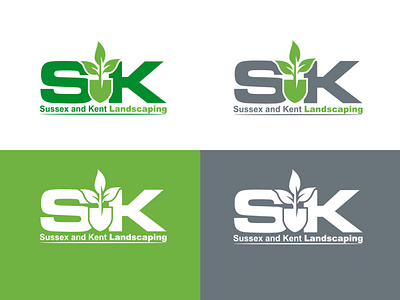 Sk landscaping logo brand identity branding business loog creative logo design graphic design illustration illustrator landscaping logo logo vector