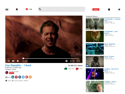 Youtube ReDesign music redesign ui video web webdesign youtube