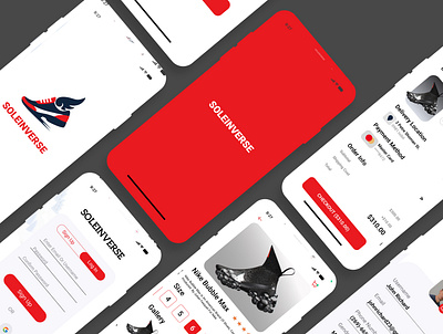 Shoe ordering mobile app design graphic design ui