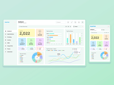 Soothing Simple Modern ERP Dashboard