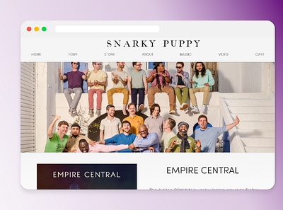 Snarky Puppy Landing Page branding design ui ux