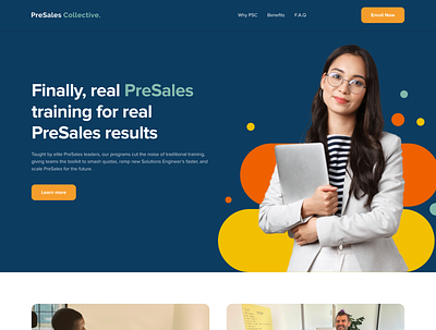 Presales-Collective Home page landing page ui ux website design