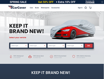 CarCover landing page design design landing page ui user interface design ux website design