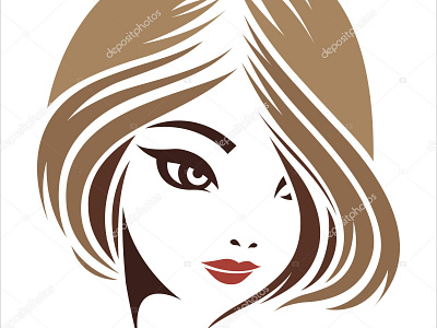 Cute girl logo design under the concept of the woman beauty inst