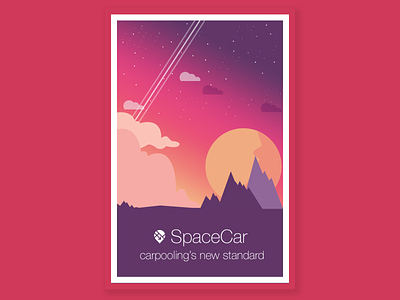 SpaceCar poster branding design illustration logo ui design