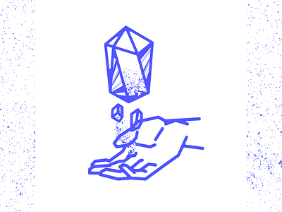 Crystals blue crystals editorial illustration ink