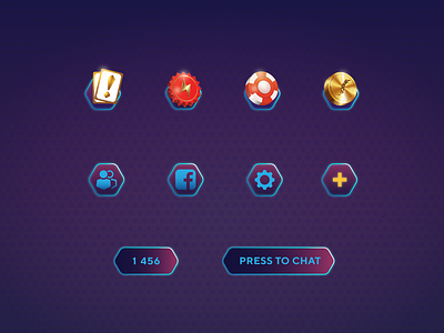Poker Game UI Icons card game casino chip concept game art game asset game ui icons mobile ui