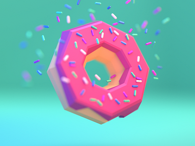 Sweet Explosion 3d blender concept donut iconic illustration pop sprinkles