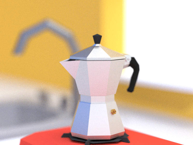 Good Morning ☕ 3d blender boiling coffee concept game asset illustration low poly low polygon lowpoly moka pot morning steam