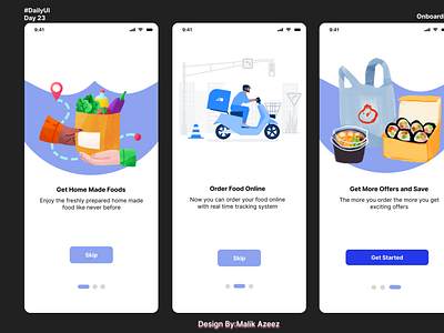 Onboarding page for a mobile design UI