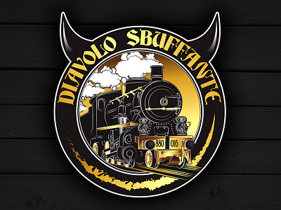 Diavolo Sbuffante Logo beer logo pub train vector
