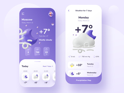 Weather. Mobile App. Concept app concept design mobile phone ui ux weather