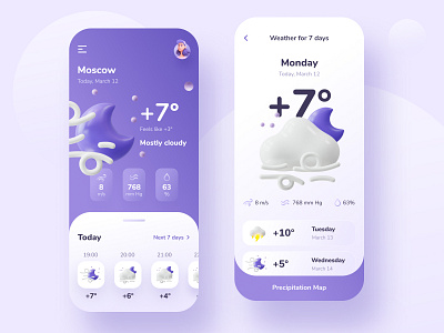 Weather. Mobile App. Concept