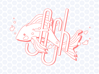 Inktober 2020 #1 - Fish animal figma fish font illustration inktober inktober2020 outline pattern soft type vector