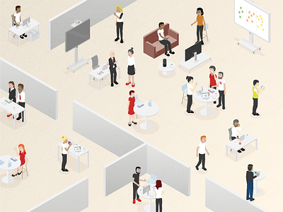 OutSystems Office Characters characters illustration infographic isometric language lowcode office outsystems scalable technology visual