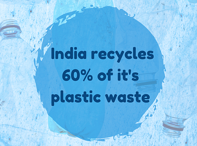 India recycles 60% of it's plastic waste canva design graphic design india