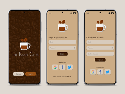 The Kaapi Club app UI