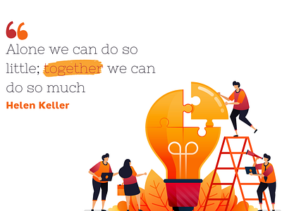 Helen Keller quote about team work