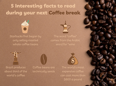 5 Interesting facts about coffee graphic design illustration infographics typography