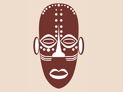 African Wooden Tribal Mask adobe illustrator africa illustration