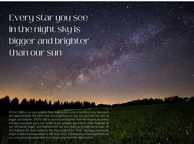 Night sky fact design graphic design