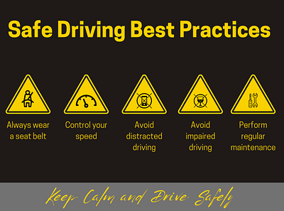 Safe driving best practices driving graphic design illustration infographics