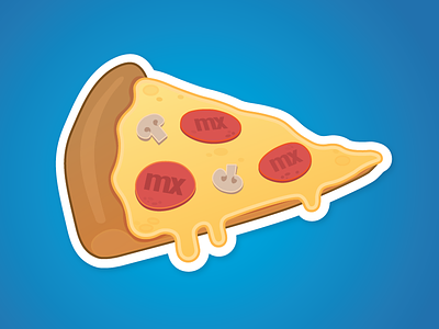Cheesy Mendix Pizza Sticker food illustration marketing mushrooms pizza sticker yummy