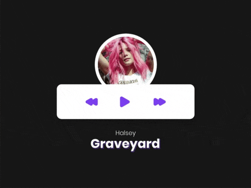 Music Player - XD Animation Hover & Movement halsey hover hover animation hover effect music musicplayer player player ui ui ux design uidesign xd xd animation xd design