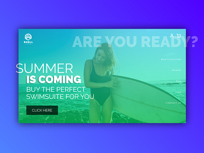 Swimwear Home Page UI Web Design - Shell Swimwear