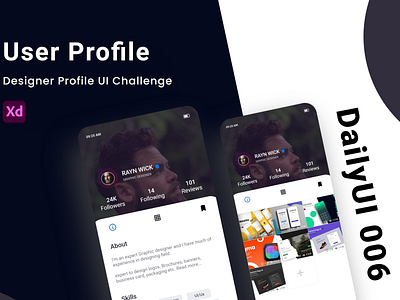User Profile UI 3d app branding dailyui design graphic design illustration ui ux