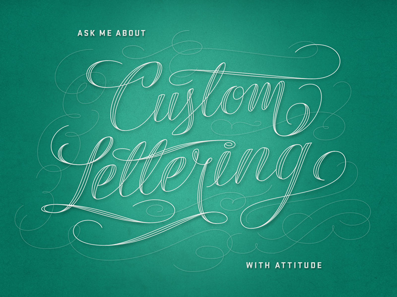 Custom Lettering filigree spencerian custom script flourish typography lettering