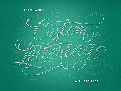 Custom Lettering custom filigree flourish lettering script spencerian typography