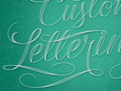 Custom Lettering, Detail custom filigree flourish lettering script spencerian typography