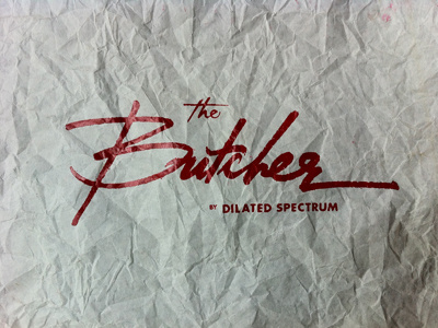 "The Butcher" script v2.0 logo print red screen script type