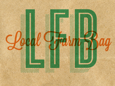 Local Farm Bag Logo Roughs logo overprint screen script silk silkscreen type typography