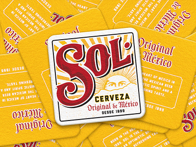 SOL Coasters beer branding cerveza lettering logo packaging typography