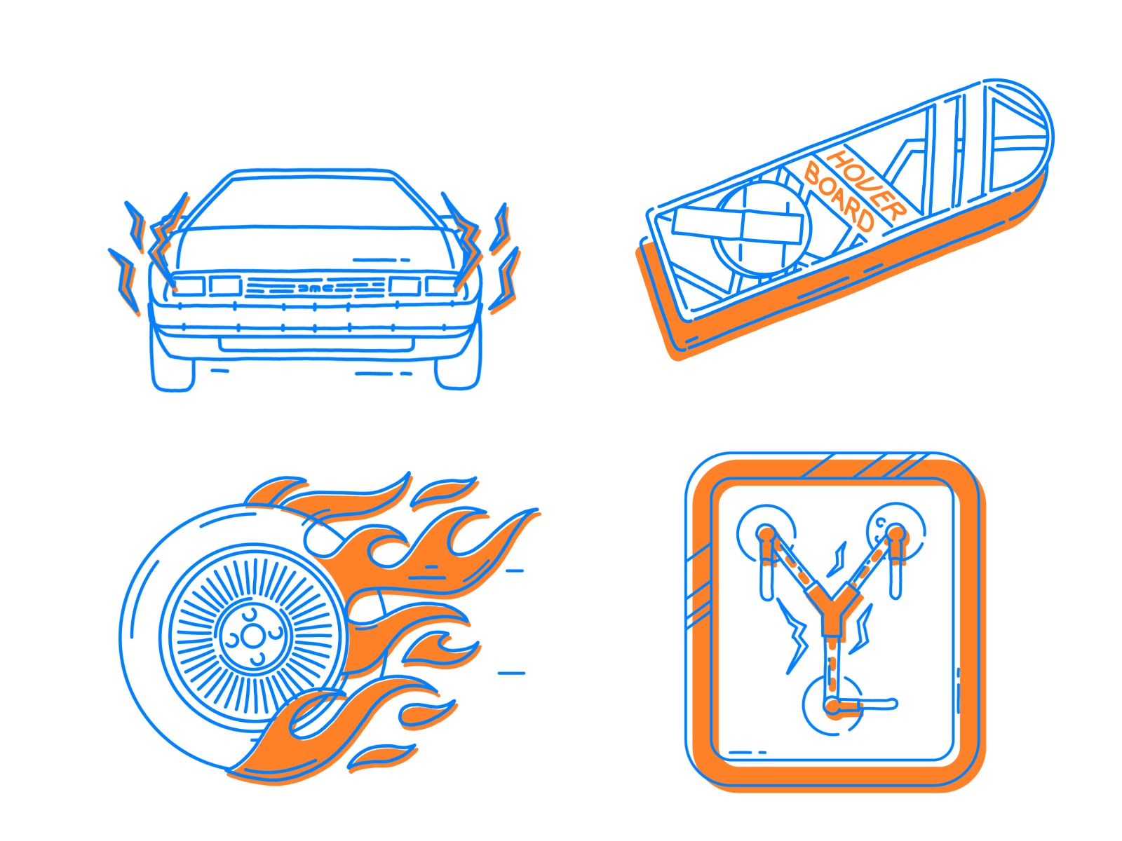 Back to the Future ⏰🔥 animation car character delorian future graphic icon iconography illustration madebyanalogue motion vector