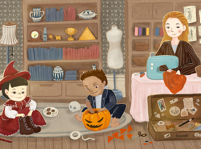 get ready to halloween party children illustration cute halloween