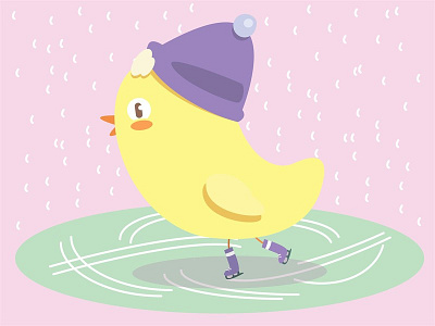 Chick bird chick illustration rink sports vector winter