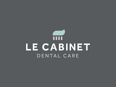 Le Cabinet Dental Care brush dental clinic dentist logo minimal minimalism tooth brush toothpaste