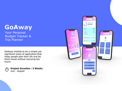 GoAway : Your Personal Budget Tracker & Goal Planner app budgeting case study design figma illustration mobile design prototype research saving ui user experience design user interface design user research ux