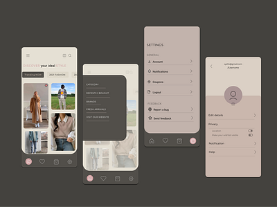 Clothing App app design graphic design illustration ui ux