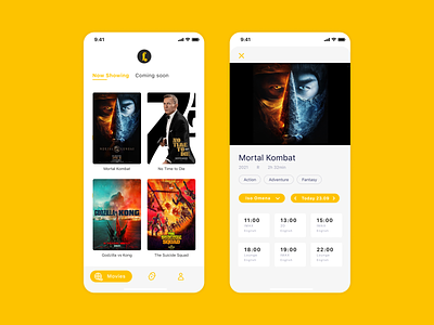 Cinema App app cinema design minimal movies vector
