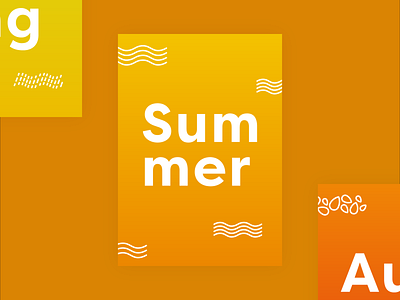Summer gradient graphic design minimal poster poster design vector