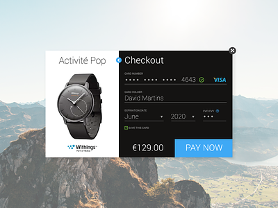 Weekly UI - Checkout checkout credit card daily ui ui ux watch
