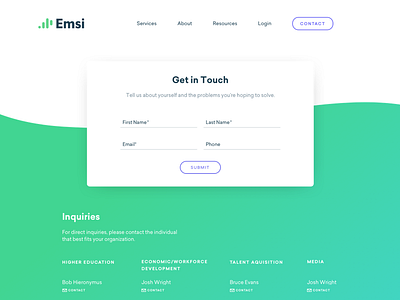Emsi Contact Page