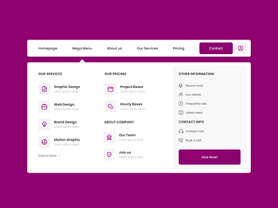 Mega Menu - Web Design
