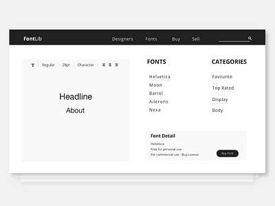 Font Library concept daily ui dailyui dashboard design font interface minimal ui ux