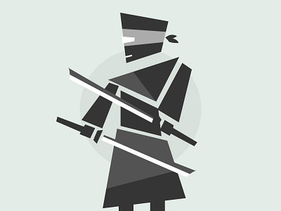 Ninja 2d character flat game got illustration invite mbe minimal ninja ui ux